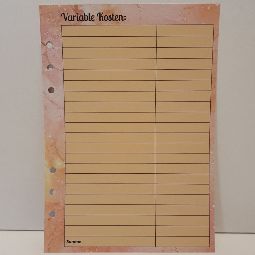 Meine Budgetplanung A5